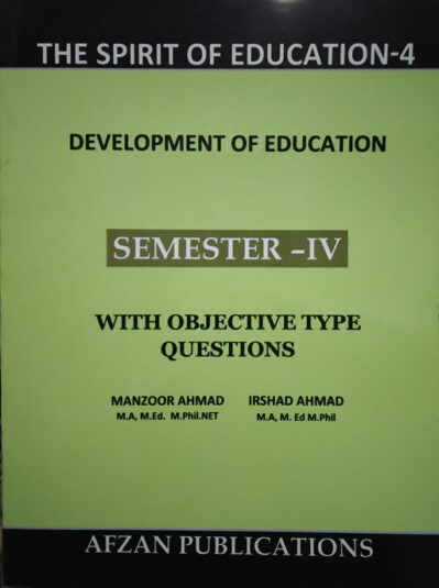 The Spirit of Education 4th Semester Development Of Education
