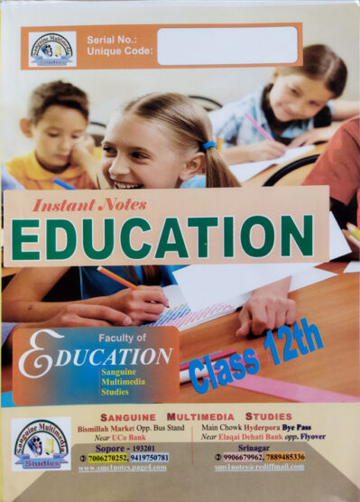 Instant Notes - Education Class 12th