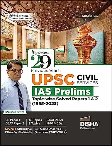 Disha 30 Years UPSC Civil Services IAS Prelims Topic-wise Solved Papers 1 & 2 (1995 - 2024)