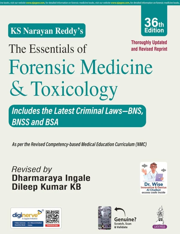 KS Narayan Reddy's The Essentials of Forensic Medicine and Toxicology 36th Edition