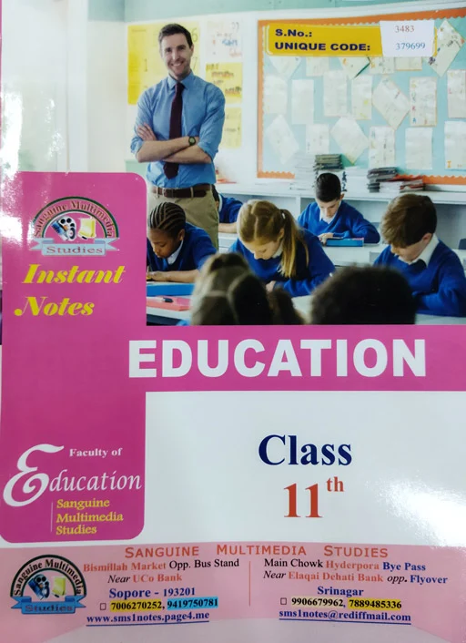 Instant Notes Education Class 11th
