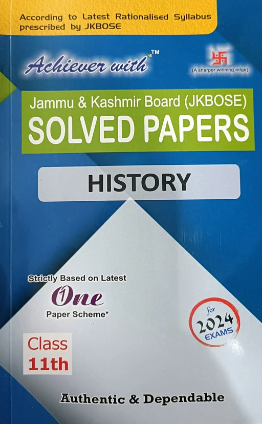 JKBOSE Previous Years Solved Papers History Class 11th