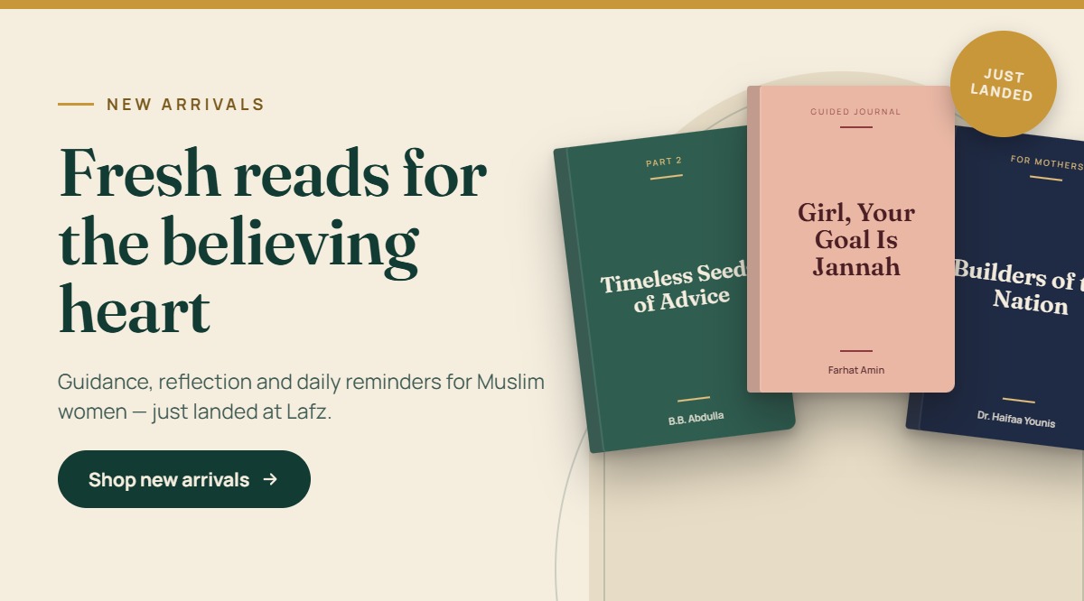 New Islamic books for Muslim women at Lafz Bookstore